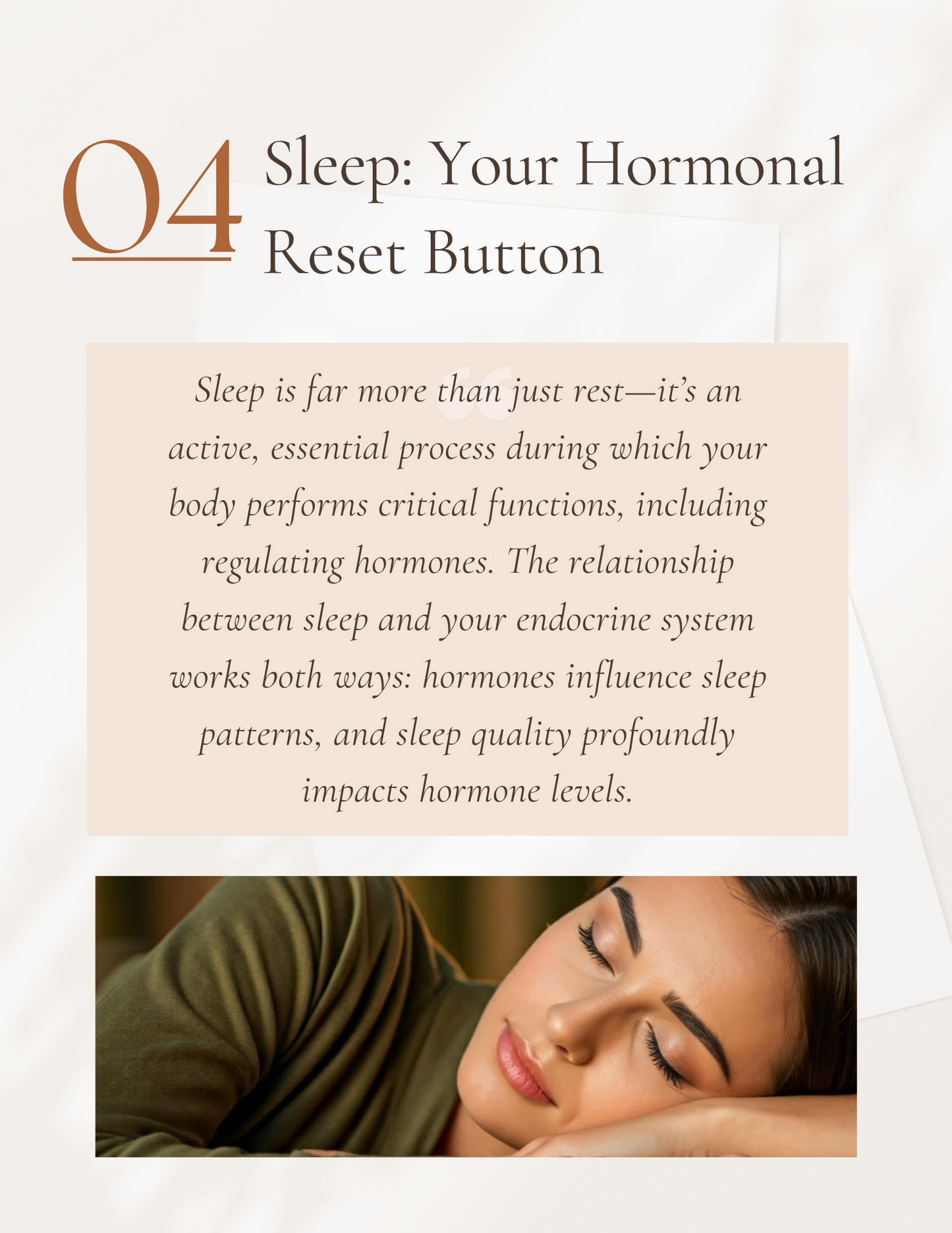 "Nurturing your hormones"
