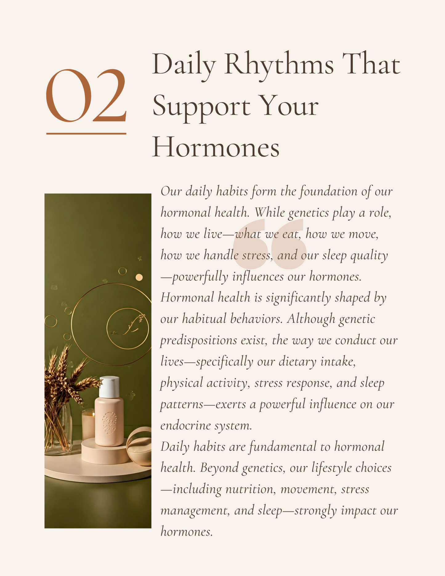 "Nurturing your hormones"